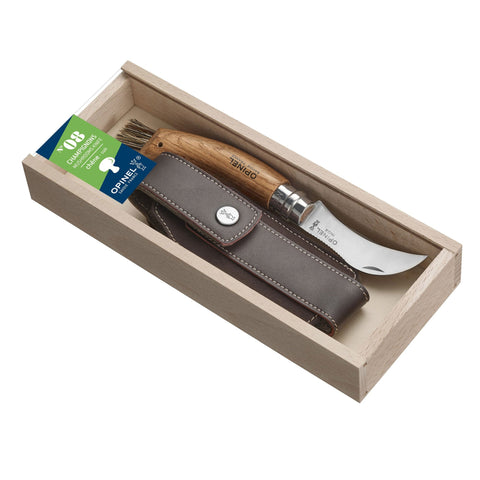 Opinel No.08 Mushroom Knife - Oak Wood Handle with Sheath 001327