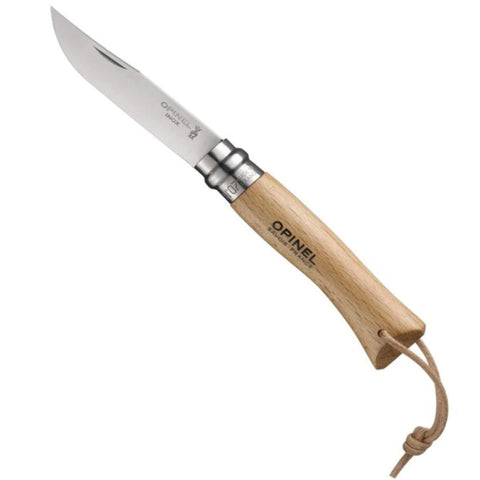 Opinel  No.08 Stainless Steel Pocket Knife with Lanyard 001321