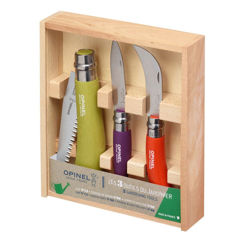 Opinel Stainless & Carbon Steel Garden Knife Trio - 3 Colors 001617