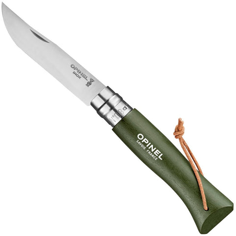 Opinel  No.08 Stainless Steel Folding Knife with Lanyard 001703