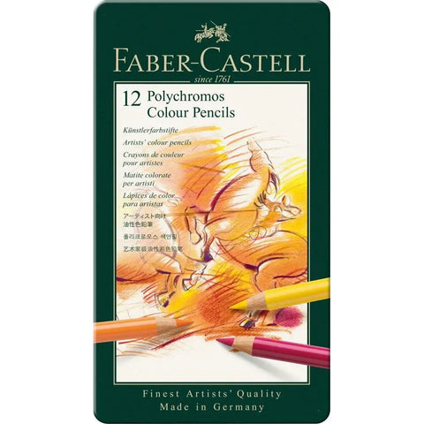 Faber-Castell Polychromos colour pencil tin of 12 110012