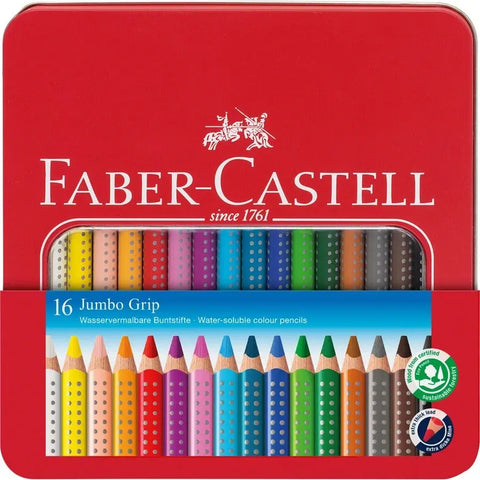 Faber-Castell Jumbo Grip colour pencil tin of 16 110916