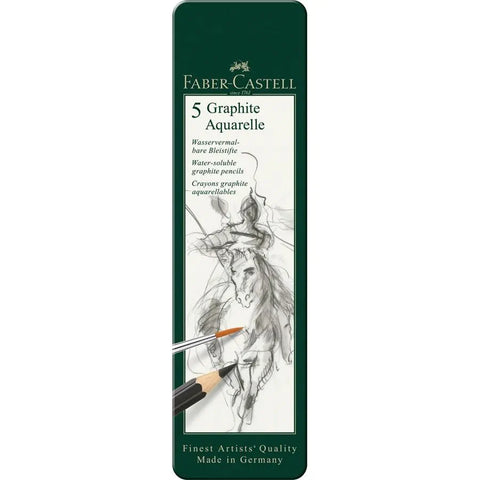 Faber-Castell Graphite Aquarelle pencil tin of 5 117805