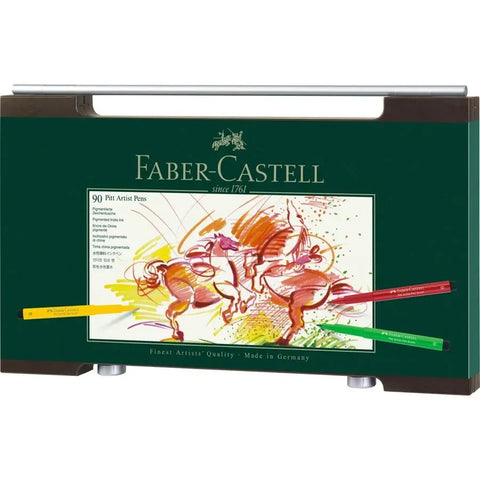 Faber-Castell Pitt Artist Pen India ink pen wooden case of 90 167400