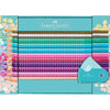 Faber-Castell Sparkle colour pencil set tin turquoise, 21 pieces 201641