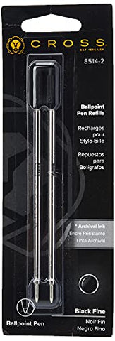 CROSS 8514 Refill for Standard Ballpoint Pen, Black Fine, Pack of 2.