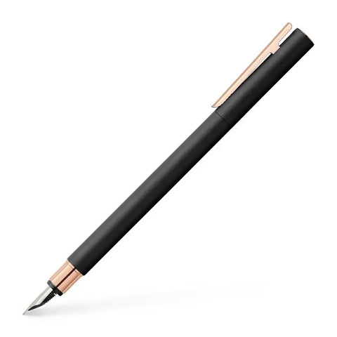 Faber-Castell Neo Slim metal fountain pen M, black with rosegold 343100