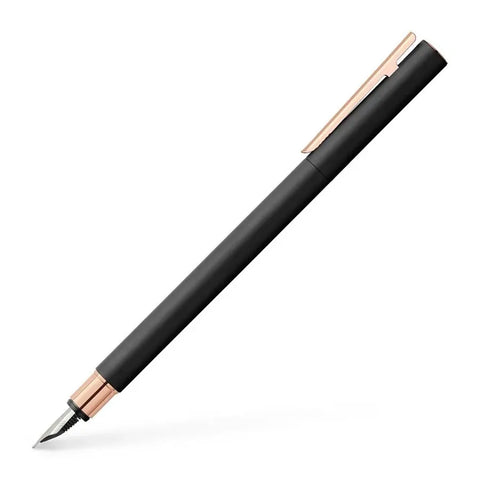 Faber-Castell Neo Slim metal fountain pen EF, black with rosegold 343102