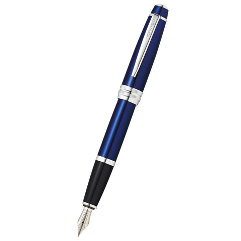 Cross Bailey Blue Lacquer Stainless Steel Medium Nib Fountain Pen AT0456-12MS