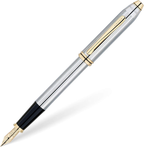 Cross Townsend Medalist chrome with 23 Carat Gold Plated Fountain Pen 506-FF