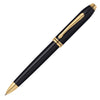 Cross Townsend Black Lacquer Gold Trim Ballpoint Pen  572TW