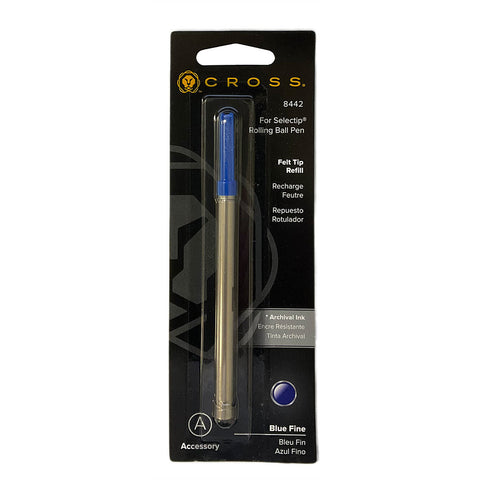 Cross Felt Tip Rollerball Refill, Blue Medium  8441