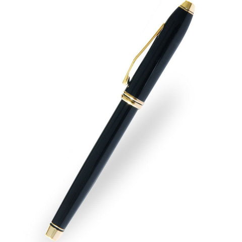 Cross Townsend Black Lacquer Gold Plated Selectip Rolling Ball Pen 575