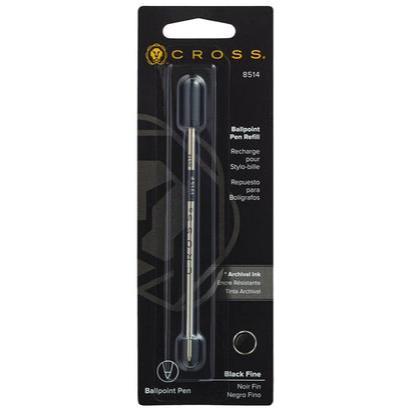 Cross Ballpoint Pen Refill - Black - Fine - Packaged One Per Card 8514